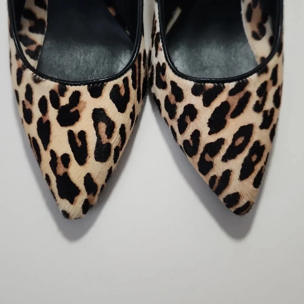 Alice & Olivia | Creda Leopard Print Calf Hair Stiletto Pumps - Size 6.5